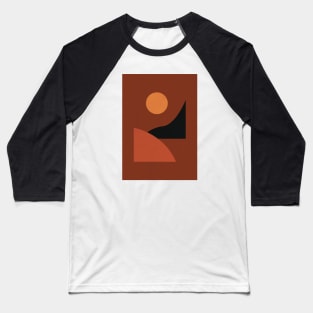 Abstract Geometrical Terracota Tone, Mid Century Baseball T-Shirt